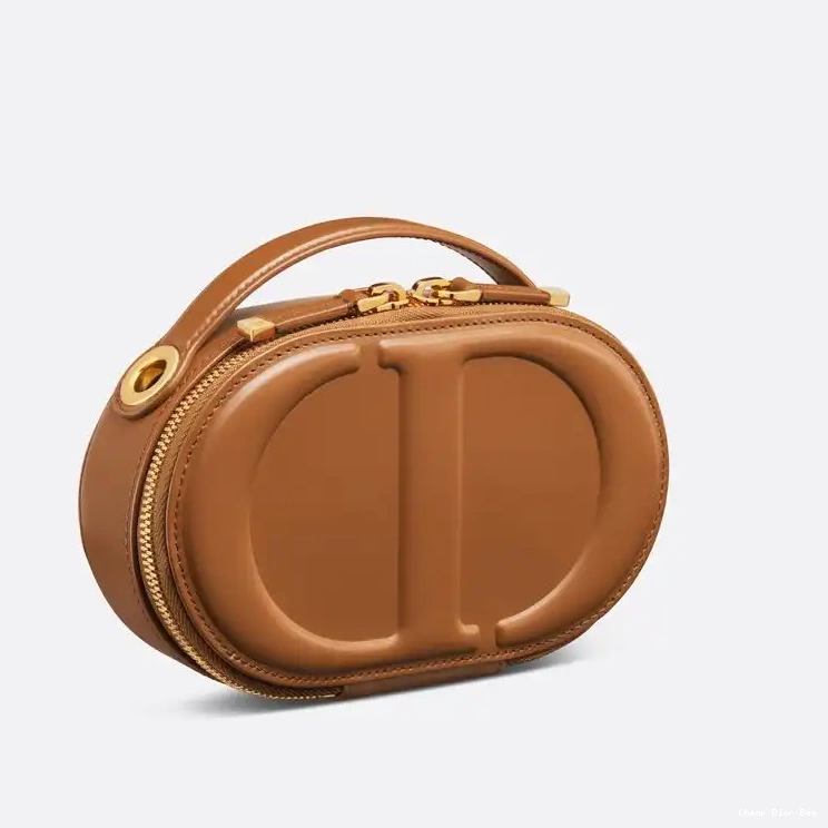 Dior Outlet Oval Bag Dior Signature Camera CD Brown Calfskin 0507